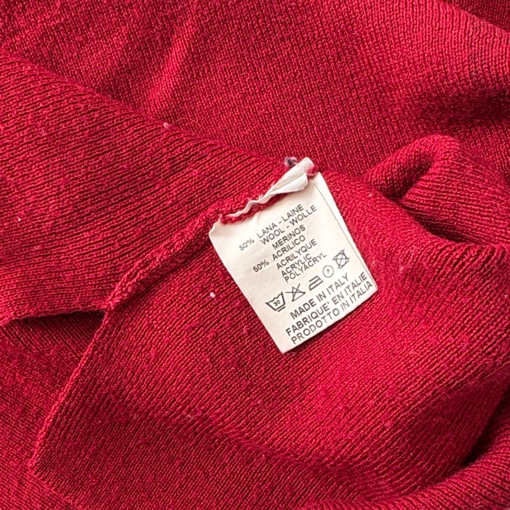 Red Geometric Pattern Crewneck Sweater - Picture 7 of 9